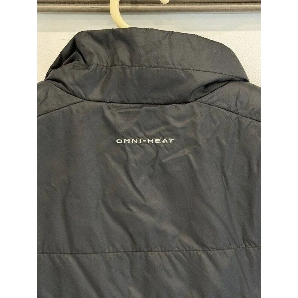 Columbia Mens Omni Heat Black Full Zip Vest Thermal Silver Lined Size Large